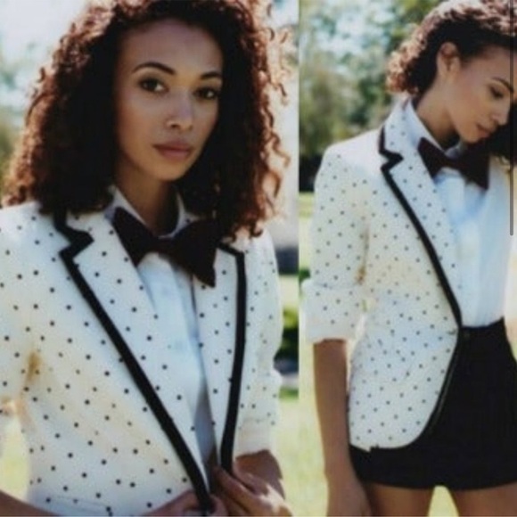 2/$30 Merona - Cream Blazer w/ Black Polka Dots | Chic Statement Jacket | Size 2 - Picture 9 of 9